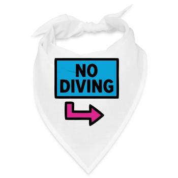 No Diving Schild Pool Retro - Bandana - Weiß - Vorne