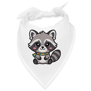 Kuschelraccoon mit Schal - Bandana - Weiß - Vorne