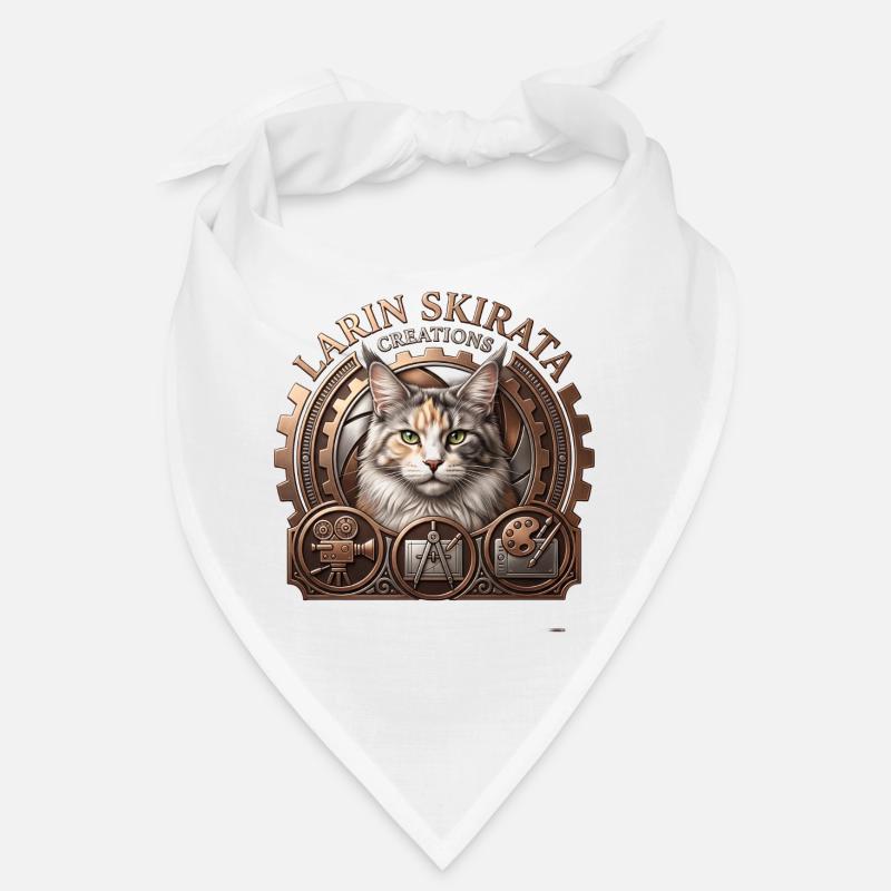 Portrait de chat steampunk avec engrenages Bandana