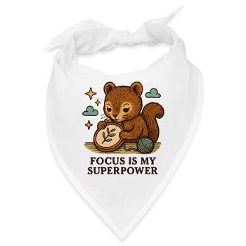 Fokus ist meine Superkraft – Eichhörnchen - Bandana - Weiß - Vorne