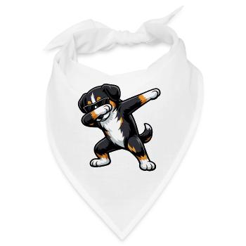 Dabbing Entlebucher Sennenhund - Bandana - Weiß - Vorne