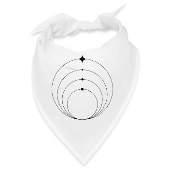 Minimalistisches Orbit-Symbol | Geometrisches Welt - Bandana - Weiß - Vorne