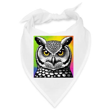 Eule - Bandana - Weiß - Vorne