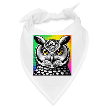 Eule - Bandana - Weiß - Vorne