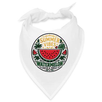Sommer Vibes Wassermelone Motiv - Bandana - Weiß - Vorne