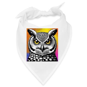 Eule - Bandana - Weiß - Vorne