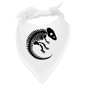 Prähistorische Dinosaurier-Fossilknochen - Bandana - Weiß - Vorne