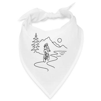 Cyclist woman in mountains - Bandana - Weiß - Vorne