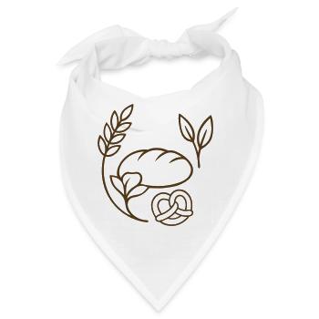 Bäckerei Symbol – Brot und Brezel Motiv - Bandana - Weiß - Vorne