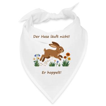 Hase im Frühlingslauf: Nicht laufen, hoppeln! - Bandana - Weiß - Vorne