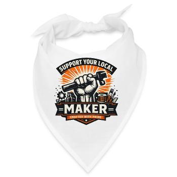 Unterstütze Lokalen Maker - Bandana - Weiß - Vorne