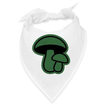 Gruene Pilz Silhouette Icon - Bandana - Weiß - Vorne