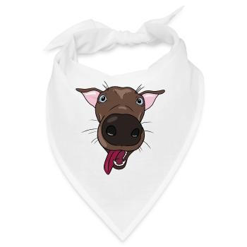 Verspielter Hund - Bandana - Weiß - Vorne