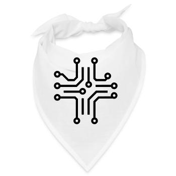 Elektronische Leiterplatten - Bandana - Weiß - Vorne