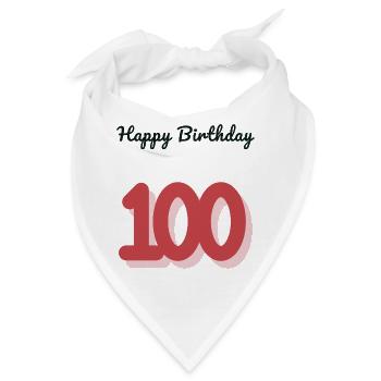 100. 100 JAHRE. 100-JÄHRIGES JUBILÄUM. GEBURTSTAG 100 - Bandana - Weiß - Vorne