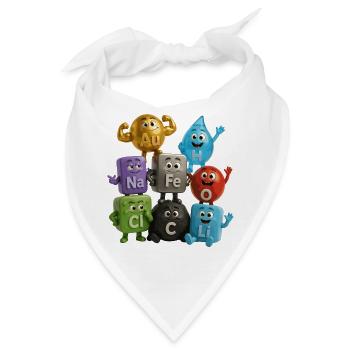 Farbige chemische Symbole - Bandana - Weiß - Vorne