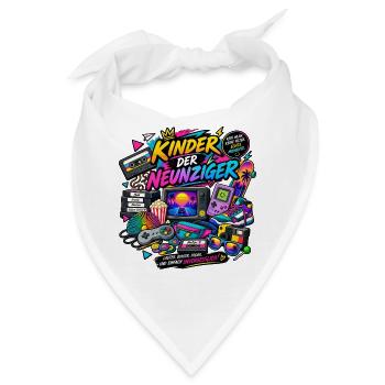 Kinder der Neunziger Retro Neon - Bandana - Weiß - Vorne