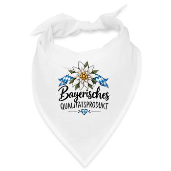 Bayerisches Qualitätsprodukt - mit Edelweiß  - Bandana - Weiß - Vorne