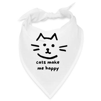 Cats Make Me Happy – das perfekte Statement für ec - Bandana - Weiß - Vorne