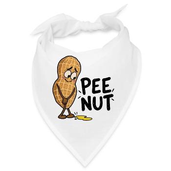 Pee Nut – Lustige Erdnuss mit Pfütze und Wortspiel - Bandana - Weiß - Vorne