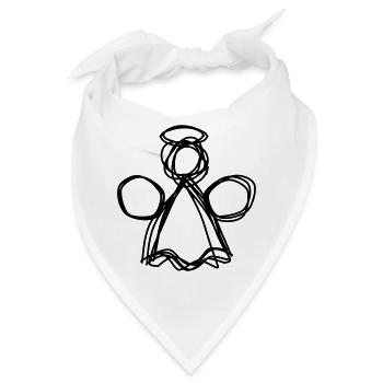 Weihnachtsengel handgezeichnet - Bandana - Weiß - Vorne