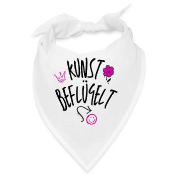 Kunst beflügelt – Pink-schwarzes Graffiti-Motiv - Bandana - Weiß - Vorne