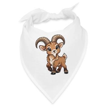 Steinbock Sternzeichen Kawaii - Bandana - Weiß - Vorne
