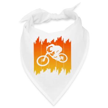 Radfahrer Silhouette Sonnenaufgang Biker - Bandana - Weiß - Vorne