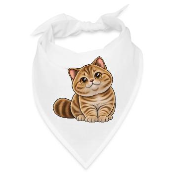 Britisch Kurzhaar Golden Tabby Kawaii Style - Bandana - Weiß - Vorne