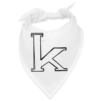 Kleinbuchstabe k handgezeichnet - Bandana - Weiß - Vorne