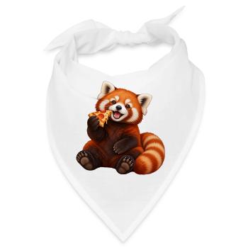 Pizza-liebender Roter Panda - Bandana - Weiß - Vorne