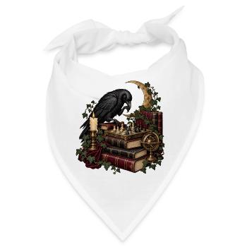 Rabe beim Schachspiel - Bandana - Weiß - Vorne