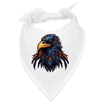 Adler Kopf Bunt Illustration - Bandana - Weiß - Vorne