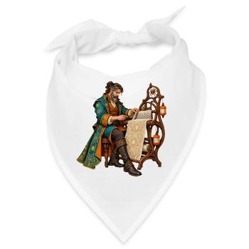Renaissancemeister am Webstuhl - Bandana - Weiß - Vorne