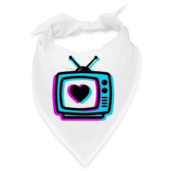 Neon Herz TV Retro - Bandana - Weiß - Vorne