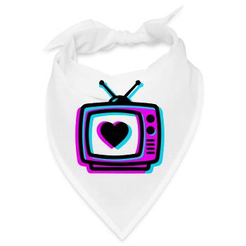 Pink TV Herz Glitch Icon - Bandana - Weiß - Vorne