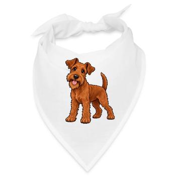 Irish Terrier Kawaii Style – Süßer Terrier - Bandana - Weiß - Vorne