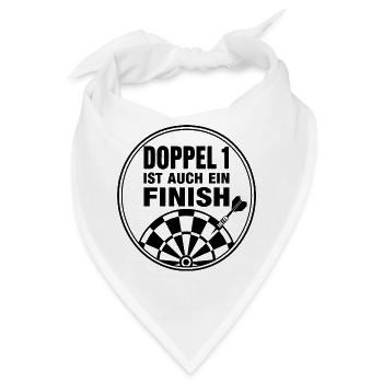 Doppel 1 ist auch ein Finish Darts Spruch Humor - Bandana - Weiß - Vorne