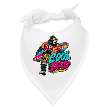 Surferaffe Neon Tropenstil - Bandana - Weiß - Vorne