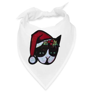 Panda-Weihnachtsmann-Stechpalmenmaske - Bandana - Weiß - Vorne