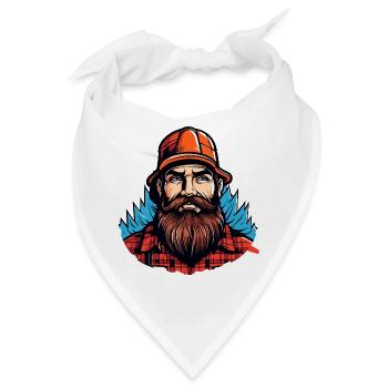 Lumberjack mit rotem Flanell - Bandana - Weiß - Vorne