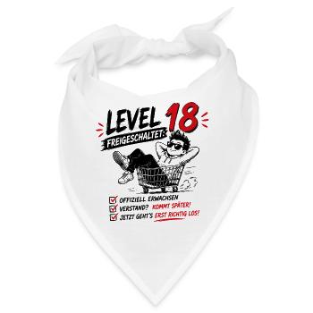 Level 18 Freigeschaltet Volljährig Geburtstag - Bandana - Weiß - Vorne