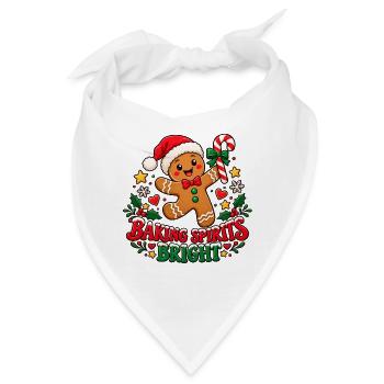 Baking Spirits Bright – Lustiger Lebkuchenmann - Bandana - Weiß - Vorne