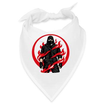 Ninja Flammenkreis - Bandana - Weiß - Vorne