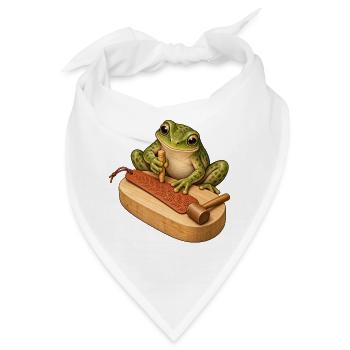 Frosch prägt ein Leder-Lesezeichen - Bandana - Weiß - Vorne