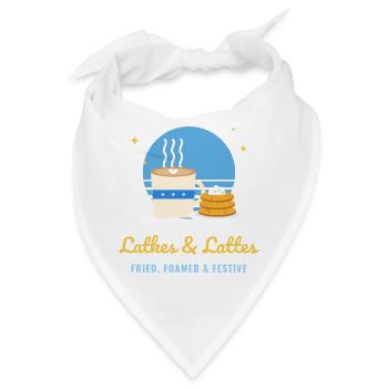 Latkes und Lattes lustiges Chanukka - Bandana - Weiß - Vorne