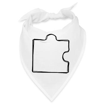Puzzleteil handgezeichnet - Bandana - Weiß - Vorne