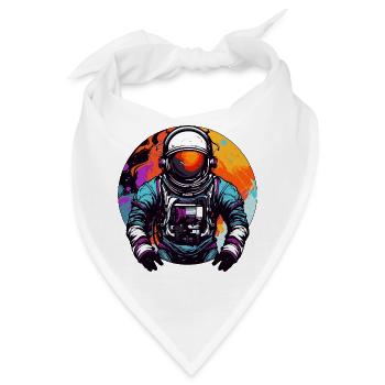 Astronaut im Weltall Bunt - Bandana - Weiß - Vorne