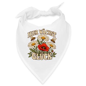 Hier wächst Glück - Bandana - Weiß - Vorne