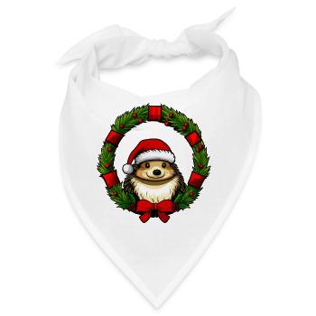 Igel Christmas - Bandana - Weiß - Vorne